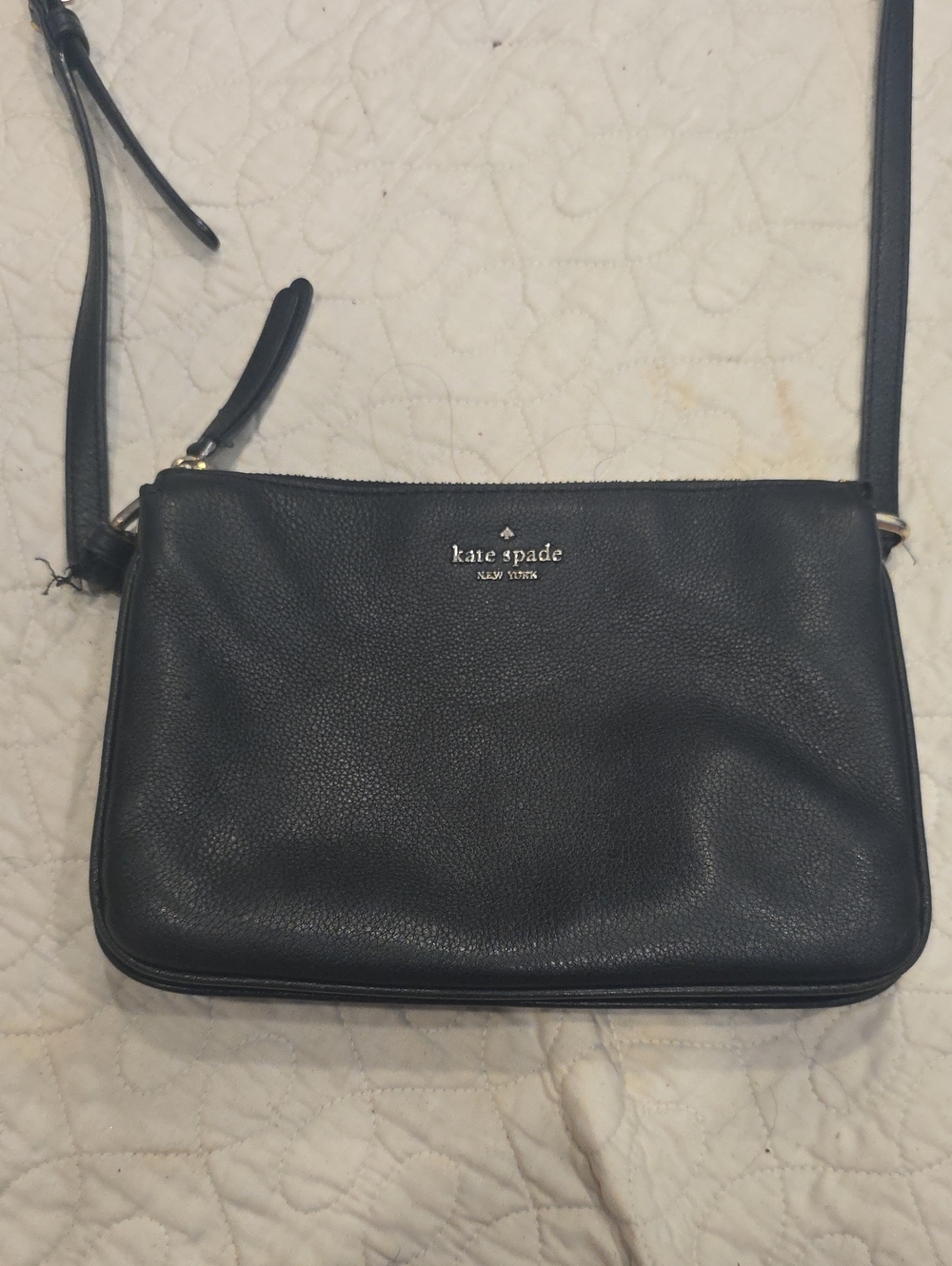 kate spade Black Pebbled Leather Crossbody Bag